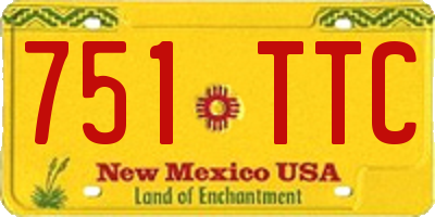 NM license plate 751TTC