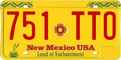 NM license plate 751TTO