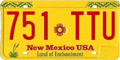 NM license plate 751TTU