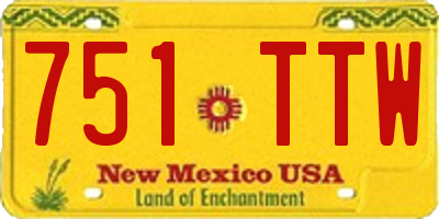 NM license plate 751TTW