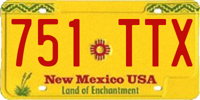 NM license plate 751TTX