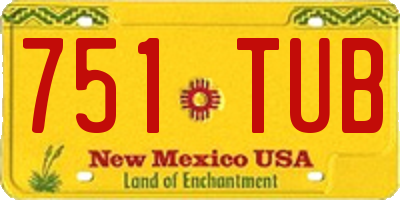 NM license plate 751TUB