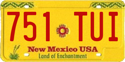 NM license plate 751TUI