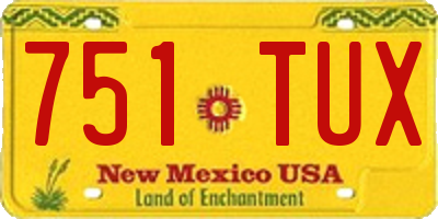 NM license plate 751TUX