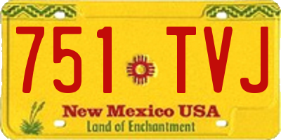 NM license plate 751TVJ