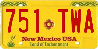 NM license plate 751TWA
