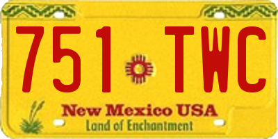 NM license plate 751TWC