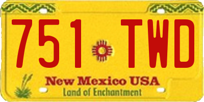 NM license plate 751TWD