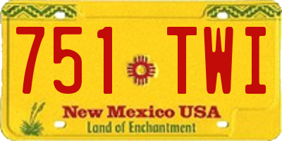NM license plate 751TWI
