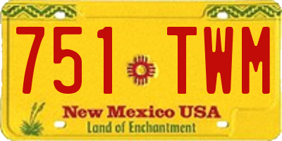 NM license plate 751TWM