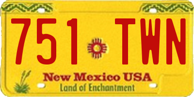 NM license plate 751TWN