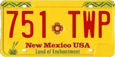 NM license plate 751TWP