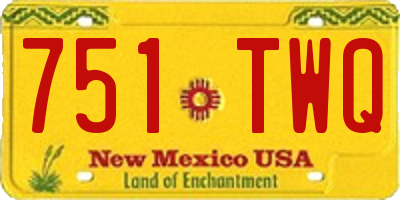NM license plate 751TWQ