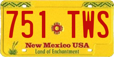 NM license plate 751TWS