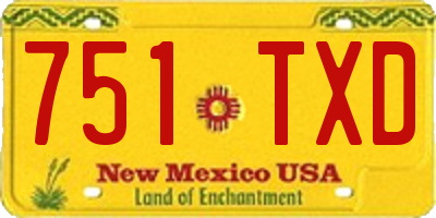 NM license plate 751TXD