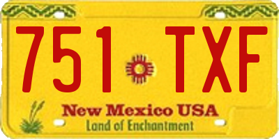 NM license plate 751TXF