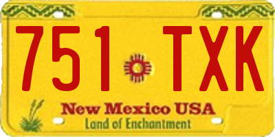 NM license plate 751TXK