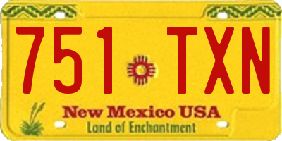NM license plate 751TXN
