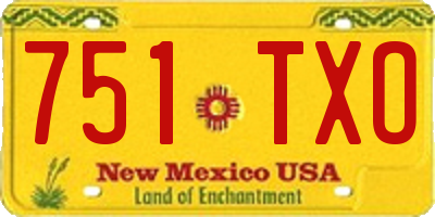 NM license plate 751TXO