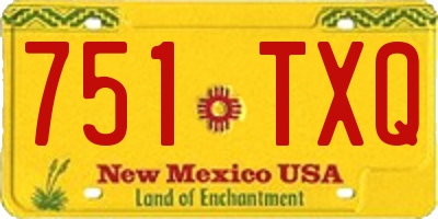 NM license plate 751TXQ