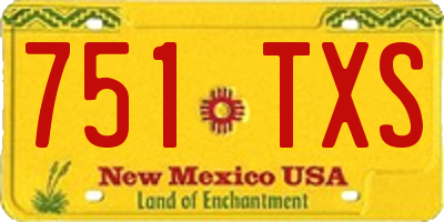 NM license plate 751TXS