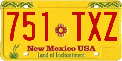 NM license plate 751TXZ