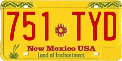 NM license plate 751TYD
