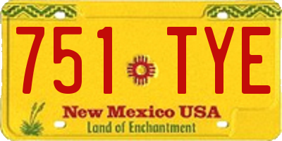 NM license plate 751TYE