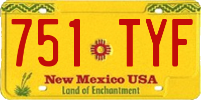 NM license plate 751TYF