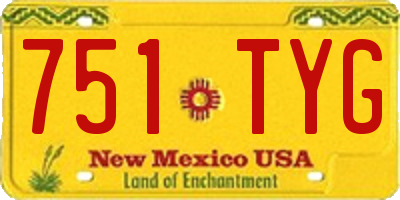 NM license plate 751TYG