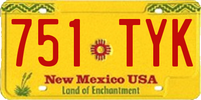 NM license plate 751TYK