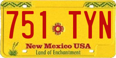 NM license plate 751TYN