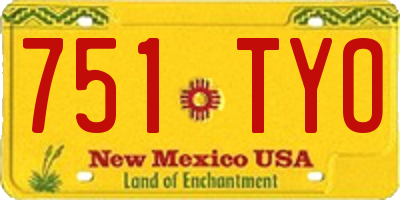 NM license plate 751TYO