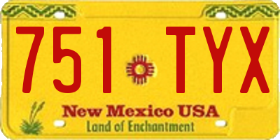 NM license plate 751TYX
