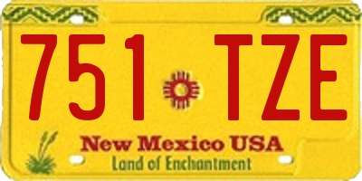 NM license plate 751TZE