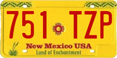 NM license plate 751TZP