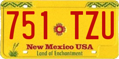 NM license plate 751TZU
