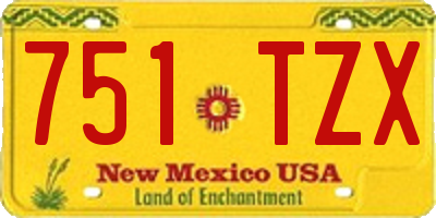 NM license plate 751TZX