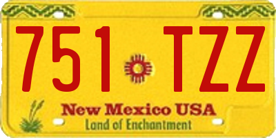 NM license plate 751TZZ