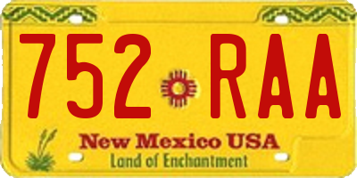 NM license plate 752RAA