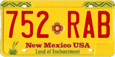 NM license plate 752RAB