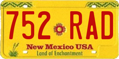 NM license plate 752RAD