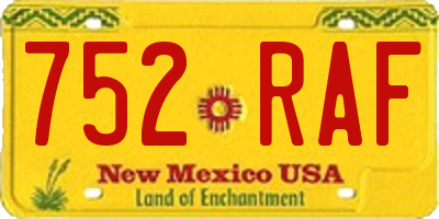 NM license plate 752RAF