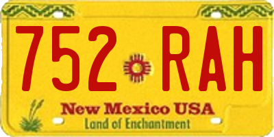 NM license plate 752RAH