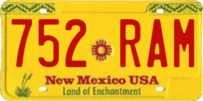 NM license plate 752RAM
