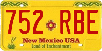 NM license plate 752RBE