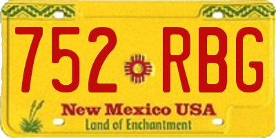 NM license plate 752RBG