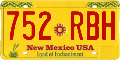 NM license plate 752RBH