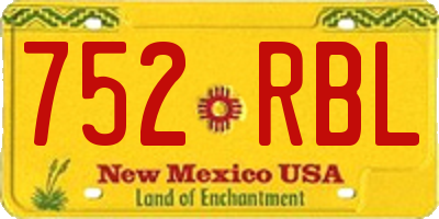 NM license plate 752RBL