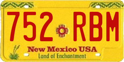 NM license plate 752RBM